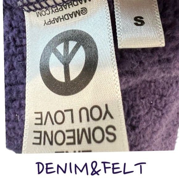 MADHAPPY Alumni Purple Knit Fleece Disney Font Logo Crewneck/Pullover | NEW/NWOT - Picture 7 of 10